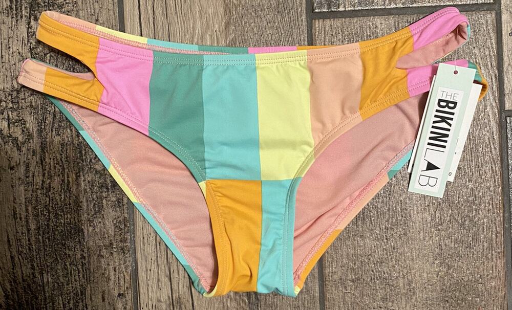 The Bikini Lab Womens Size M Multicolor Cut-out Side Cheeky Bottoms